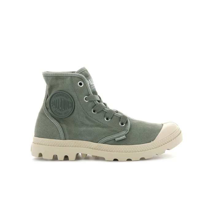 Palladium Pampa Hi Women\'s Boots Olive | UK L907-RCP